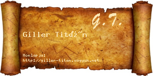 Giller Titán névjegykártya